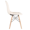 Cadeira de jantar Charles Eames Eiffel Botonê Estofada - Creme