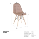Cadeira de jantar Charles Eames Eiffel Botonê Estofada - Marrom
