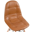 Cadeira de jantar Charles Eames Eiffel Botonê Estofada - Marrom caramelo