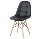 Cadeira de jantar Charles Eames Eiffel Botonê Estofada - Preto