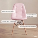 Cadeira de jantar Charles Eames Eiffel Botonê Estofada - Rosa claro