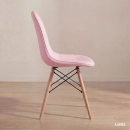Cadeira de jantar Charles Eames Eiffel Botonê Estofada - Rosa claro