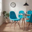 Cadeira de jantar Charles Eames Eiffel Botonê Estofada - Tiffany