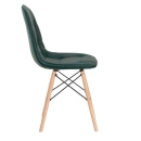 Cadeira de jantar Charles Eames Eiffel Botonê Estofada - Verde escuro