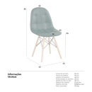 Cadeira de jantar Charles Eames Eiffel Botonê Estofada - Verde escuro
