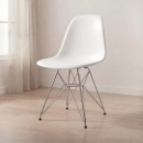 Cadeira de jantar Charles Eames Eiffel DKR em Polipropileno - Branco