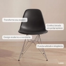 Cadeira de jantar Charles Eames Eiffel DKR em Polipropileno - Preto
