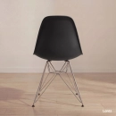 Cadeira de jantar Charles Eames Eiffel DKR em Polipropileno - Preto