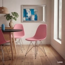Cadeira de jantar Charles Eames Eiffel DKR em Polipropileno - Rosa claro