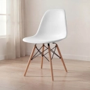 Cadeira de jantar Charles Eames Eiffel DSW em Polipropileno - Branco