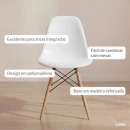Cadeira de jantar Charles Eames Eiffel DSW em Polipropileno - Branco