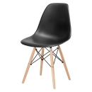 Cadeira de jantar Charles Eames Eiffel DSW em Polipropileno - Preto