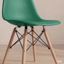 Cadeira de jantar Charles Eames Eiffel DSW em Polipropileno - Verde escuro