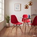 Cadeira de jantar Charles Eames Eiffel DSW em Polipropileno - Vermelho