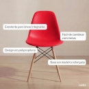 Cadeira de jantar Charles Eames Eiffel DSW em Polipropileno - Vermelho