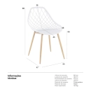 Cadeira de jantar Clarice Cloe com design contemporâneo - Branco