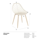 Cadeira de jantar Clarice Cloe com design contemporâneo – Nude