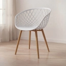 Cadeira de jantar Clarice Nest com design moderno e anatômico - Branco