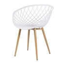 Cadeira de jantar Clarice Nest com design moderno e anatômico - Branco