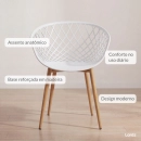 Cadeira de jantar Clarice Nest com design moderno e anatômico - Branco
