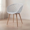 Cadeira de jantar Clarice Nest com design moderno e anatômico - Cinza