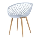 Cadeira de jantar Clarice Nest com design moderno e anatômico - Cinza