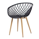 Cadeira de jantar Clarice Nest com design moderno e anatômico - Preto