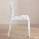 Cadeira de jantar Gruvyer com design contemporâneo e anatômico - Branco