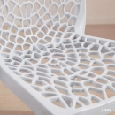 Cadeira de jantar Gruvyer com design contemporâneo e anatômico - Branco