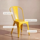 Cadeira de jantar Iron Tolix com design industrial – Amarelo