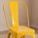 Cadeira de jantar Iron Tolix com design industrial – Amarelo