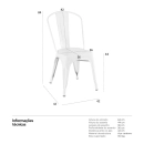 Cadeira de jantar Iron Tolix com design industrial - Branco