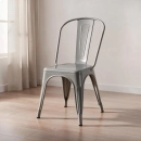 Cadeira de jantar Iron Tolix com design industrial - Prata
