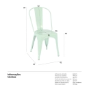 Cadeira de jantar Iron Tolix com design industrial - Verde Claro