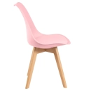 Cadeira de jantar Leda com assento estofado e design moderno - Rosa claro