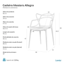 Cadeira de jantar Master Allegra Design Moderno em Polipropileno - Cinza escuro