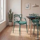 Cadeira de jantar Master Allegra Design Moderno em Polipropileno - Verde escuro