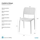 Cadeira de jantar Maya com design moderno e assento confortável - Branco