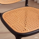 Cadeira de jantar Mumbai de telinha com design contemporâneo e assento anatômico – Preto