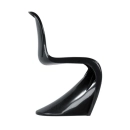 Cadeira design Panton com acabamento Brilhante - Preto