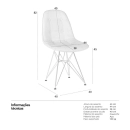 Cadeira estofada Charles Eames Eiffel Botonê DKR com pés de metal cromado - Branco