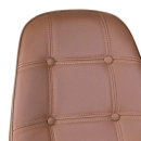 Cadeira estofada Charles Eames Eiffel Botonê DKR com pés de metal cromado - Marrom