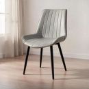 Cadeira estofada Chicago com design industrial - Cinza claro