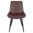 Cadeira estofada Chicago com design industrial - Marrom café