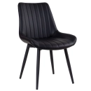 Cadeira estofada Chicago com design industrial – Preto