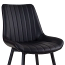 Cadeira estofada Chicago com design industrial – Preto