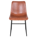Cadeira estofada com Design Industrial Vintage Brusque - Marrom Caramelo