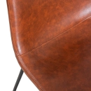 Cadeira estofada com Design Industrial Vintage Brusque - Marrom Caramelo