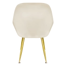 Cadeira Poltrona Lines com pés dourados Suede para sala de jantar - Creme