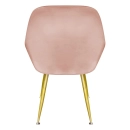 Cadeira Poltrona Lines com pés dourados Suede para sala de jantar - Rosa